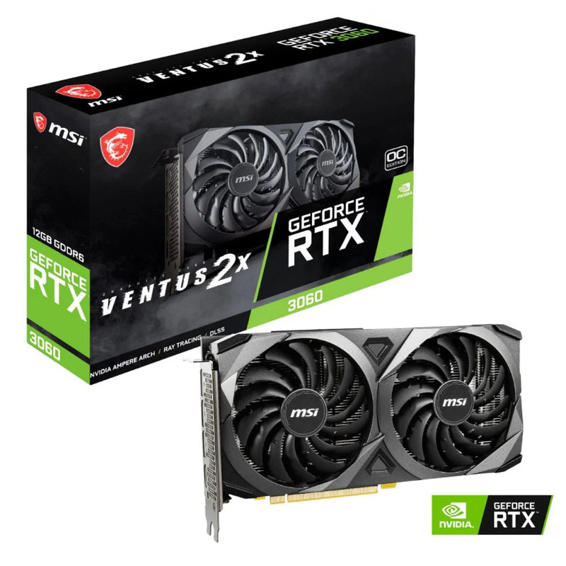 MSI GeForce RTX 3060 VENTUS 2X 12GB GDRR6 OC Graphics Card - كرت الشاشة